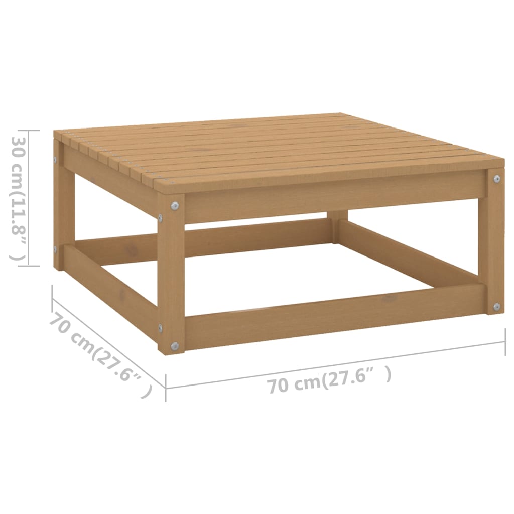 8-tlg. Garten-Lounge-Set Kissen Honigbraun Kiefer Massivholz